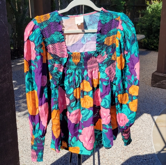 Nwot Plenty by Tracy Reese Puff-Sleeved Floral Blouse xs - Picture 4 of 14
